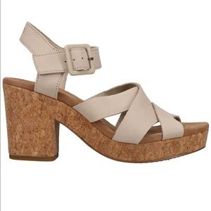 NWOB Toms Ava Platform Cork Sandals in Macadamia Beige 6